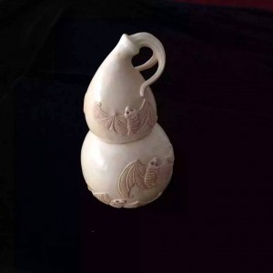 天然正品全手工雕刻猛犸象牙葫芦摆件