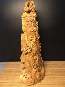 金大师牙雕作品猛犸象牙咖啡观音摆件